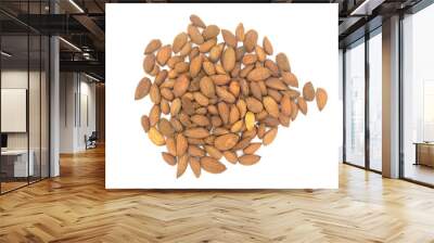 Almond on white background. apricot nut Wall mural