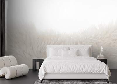 White fluffy wool texture isolated white background. natural fur texture. close-up for designers Wall mural