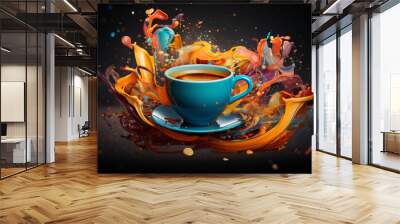 International coffee day. 1 October. is an occasion that is used to promote and celebrate coffee as a beverage, with events now occurring in places around the world. cup of coffee, energy, arabica. Wall mural