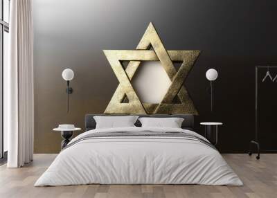 Israel religion Star of David, the flag of Israel. Haredim, traditional Jewish clothing, men in black. rich religious heritage, Judaism. Jews believe in one God and observe rituals and holidays. Wall mural