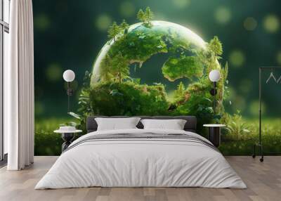 World ozone day. save the planet. the need to preserve the ozone layer, which filters sunlight and prevents the harmful effects of ultraviolet radiation on the Earth's surface Wall mural