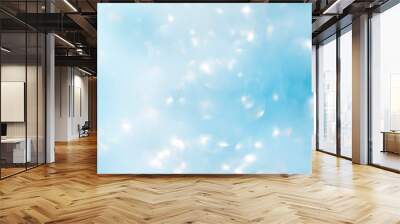 light blue background with defocus lights Wall mural