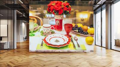 christmas table setting Wall mural