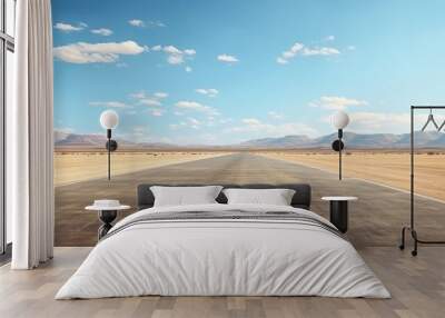 Empty asphalt road, Adventure road in desert Wall mural