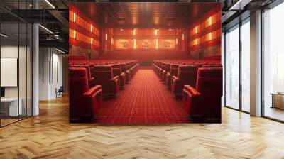 empty seats in the cinema, AI Generated Wall mural