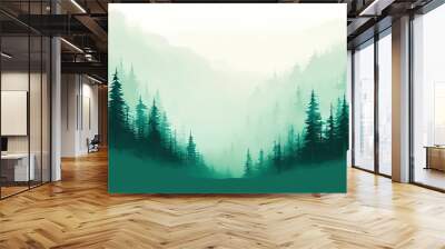 forest abstract background. illustration in simple flat style Wall mural