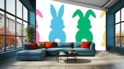 Set easter bunny silhouettes vector illustration Wall mural