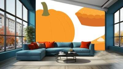 Set pumpkin pie vector illustration Wall mural