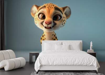 little cartoon cheetah Wall mural