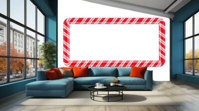 Christmas and New Year candy cane frame Wall mural