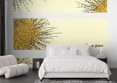 Gold banner. Gold sparkles on yellow backround.  Banners logo, c Wall mural