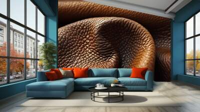 A closeup of rich brown cowhide Wall mural