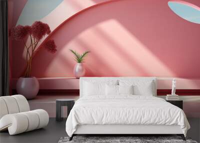 Clean and modern abstract background featuring soft light and artistic window shadows, adding a touch of creativity to product presentations, natural light, affinity, bright backgr Generative AI Wall mural