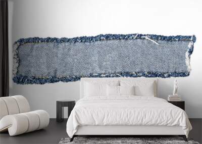 Denim patch, the patch label on a white background Wall mural