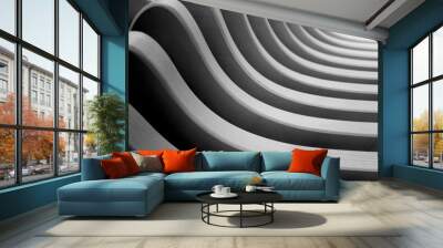 Abstract black and white photo of arhitectural curved details Wall mural