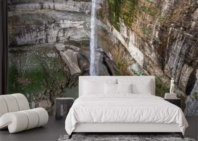 waterfall in a high mountain gorge in the mountains of Dagestan Wall mural