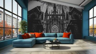 Gothic Catholic Cathedral. Wall mural