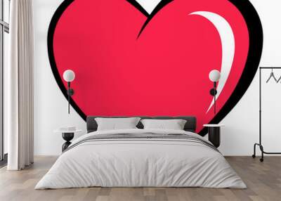 heart in a cartoon comic book style(isolated object with no background) Wall mural