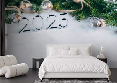 2025 text background. New year and business concept strategy. Wall mural