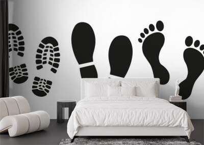 human footprints icon set. Wall mural