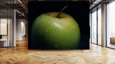 green apple on black Wall mural