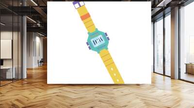 Electronic wristwatch. Digital fashion accessory Bright retro sports wristwatch. Wall mural