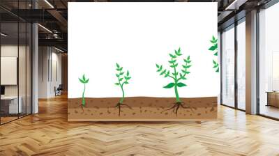 Bush growth in flat style. Stock image. EPS 10. Wall mural