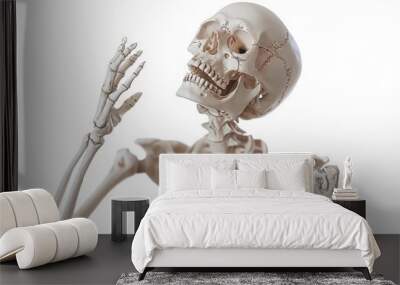 A Halloween skeleton isolated on white background Wall mural