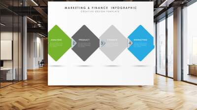 Vector Infographic label design with 4 options or steps. Infographics for business concept. Wall mural