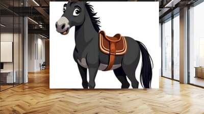 black donkey cartoon Wall mural