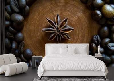 coffee beans and cinnamon Wall mural