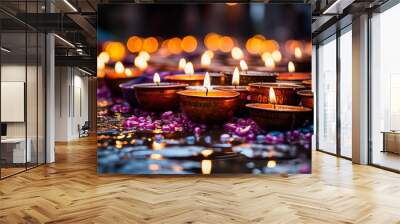 Celebrate Diwali with joy lights illuminating the victory of good Wall mural