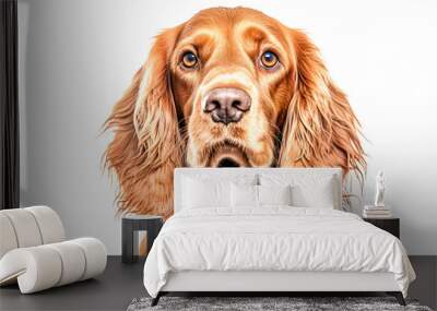 cocker spaniel in studio setting against white backdrop, showcasing their playful and charming personalities in professional photoshoot. Wall mural