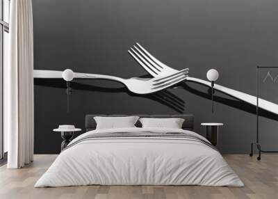 forks on black background Wall mural