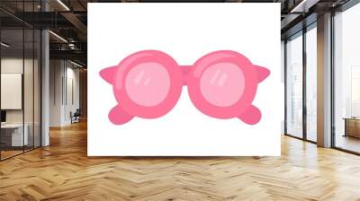 Vector illustration of pink glasses. Drawn sunglasses in cartoon style. Wall mural