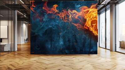 Fire heart flame love passion abstract smoke valentine background hot. Heart flame fire black burn shape design fiery icon tongue warm art phoenix heat magic image tattoo fireplace hell red danger. Wall mural