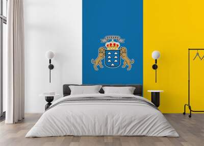 Flag of the Canary Islands. Vector illustration. World flag Wall mural