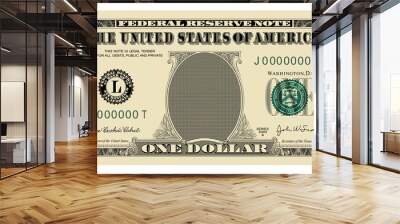 US Dollar 1 banknote -American dollar bill cash money isolated on white background. Wall mural