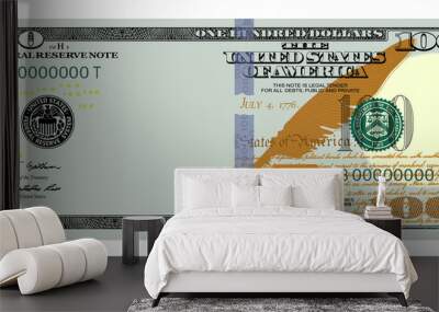 US Dollars 100 banknote100 -American dollar bill cash money isolated on white background. Wall mural