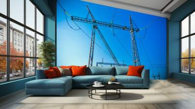 high voltage power lines Wall mural