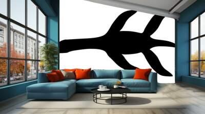 silhouette of a plesiosaur on a white background Wall mural