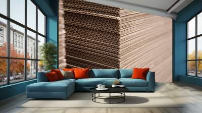 Beautiful background with micro corrugated cardboard Wall mural