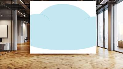 Blue abstract cloud illustration. Cute fluffy, bubbly cloud. Single blue cloudy shape isolated on blue background. Flat vector decoration element. Blue cloud flat icon on white background vector illus Wall mural