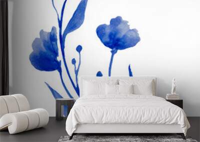 beautiful blue flower isolated on white background Wall mural