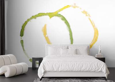 two green and yellow hand painted aquarelle circles Wall mural