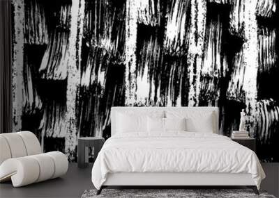 Brush grunge pattern. White and black vector. Wall mural