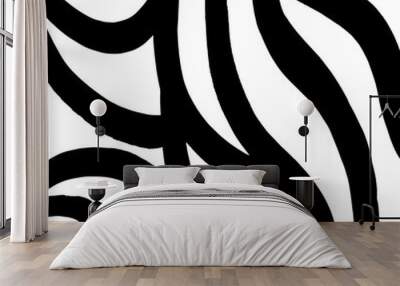 Brush grunge pattern. White and black vector. Wall mural