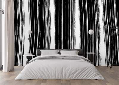 Brush grunge pattern. White and black vector. Wall mural