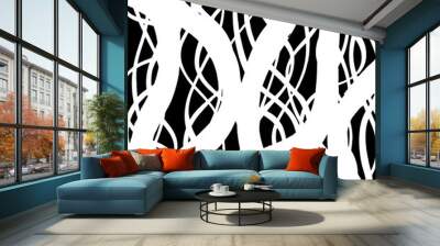 Brush grunge pattern. White and black vector. Wall mural