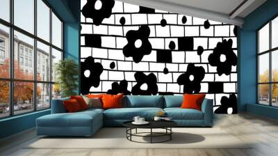 Brush texture pattern. Grunge vector. Wall mural